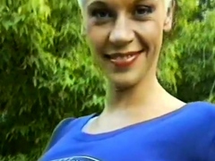 short blond haired girl showing off her sexy body